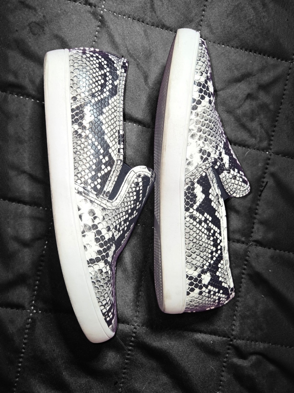Mix No. 6 Women's Snake-Print Slip-On Sneakers - Black White - Picture 5 of 7